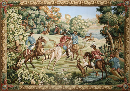 Tapisserie d'Aubusson Robert Four Chasse à Courre