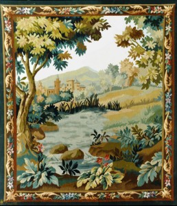 Tapisserie - “La rivière de mon enfance” Style XVIIIème siècle - environ 130x120 La rivière de mon enfance - Aubusson Robert Four