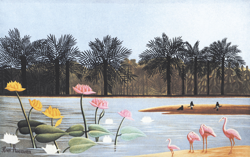 Tapisserie Les flamands roses d'après Henri Rousseau Tapisserie Les flamands roses d'après Henri Rousseau